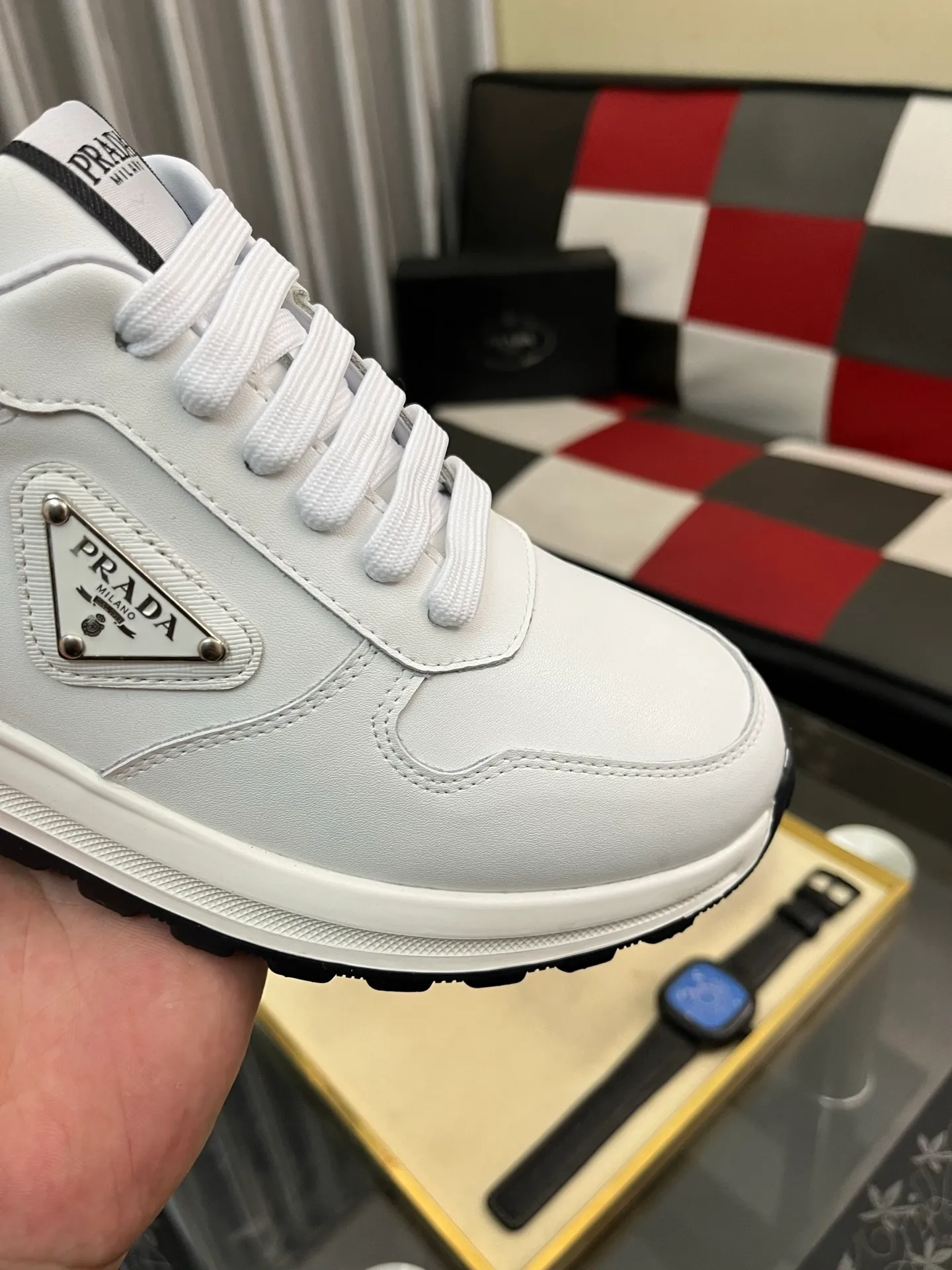 Men's shoes 💰420⌚️⌚️【PRADA】Prada casual shoes, originally developed 1:1, made of high-mercerized cowhide with imported cowhide, silk sheepskin lining, rubber outsole, comfortable and soft on the foot, size: 38-442️⃣Colors available